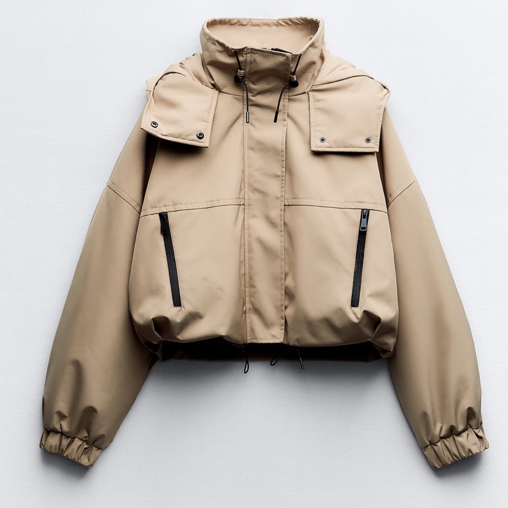 Zara crop hooded jacket